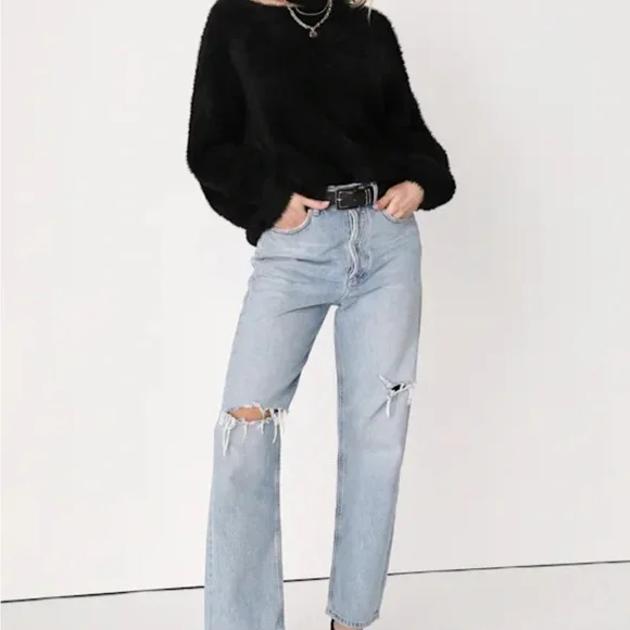 LULUS - Favorite Forecast Black Eyelash Knit Cutout Sweater - Picture 2 of 4